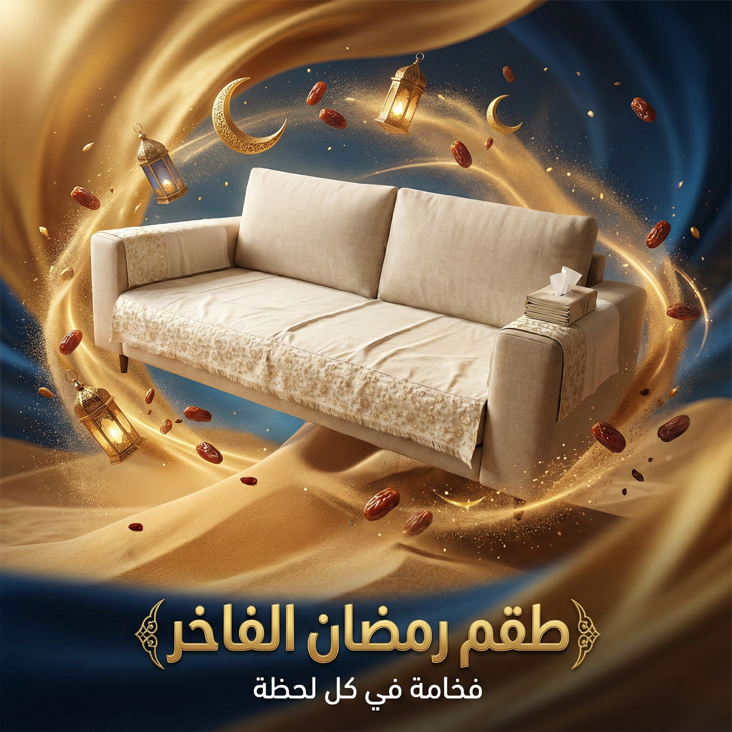 طقم 1 كنبة مع 2 مناديل رمضان